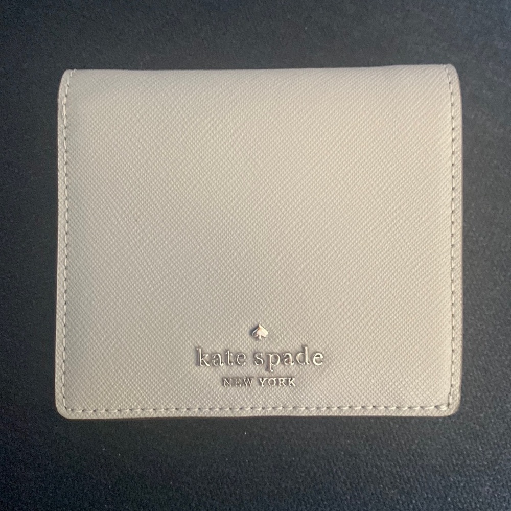 Kate spade grey wallet. Never used. No tags available! Fits in most purses.